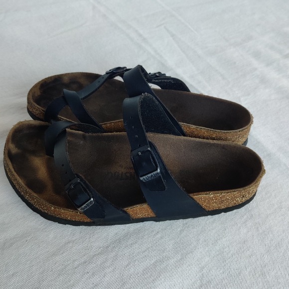 BIRKENSTOCK Women's MAYARI Birko-Flor Toe Loop Sandals Size 39 8/8.5 Black Shoes - Picture 2 of 11